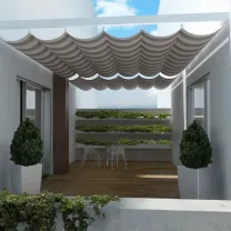 Lona y palillería para pérgola Pérgola entre paredes