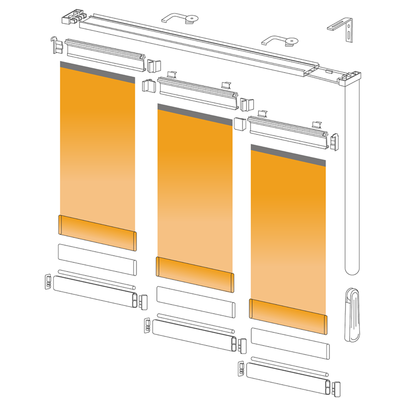 Esquema de las partes de un panel japonés Esquema de las partes de un panel japonés