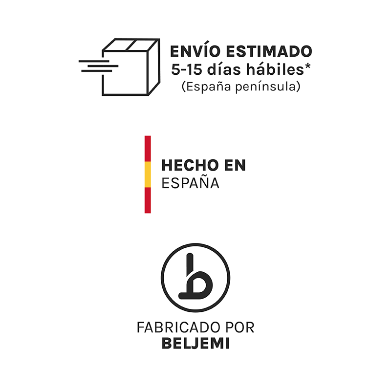 Envío estimado en 5-15 días hábiles - Hecho en España - Fabricado por Beljemi Envío estimado en 5-15 días hábiles - Hecho en España - Fabricado por Beljemi