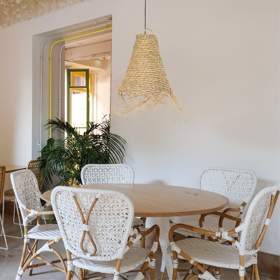 Lámpara de esparto tupida