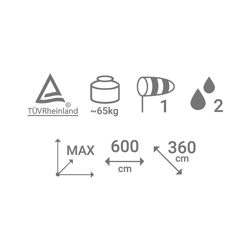 Datos técnicos TOLDO ILEX de brazos extensibles Datos técnicos TOLDO ILEX de brazos extensibles