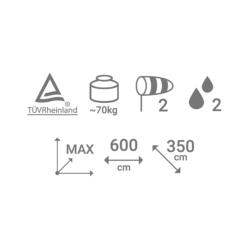 Datos técnicos TOLDO OLEA 30 de brazos extensibles con cofre Datos técnicos TOLDO OLEA 30 de brazos extensibles con cofre