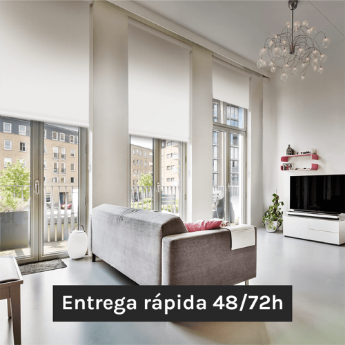 Estor enrollable blanco 1.2x2.5m