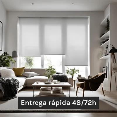 Estor enrollable blanco 1.2x2.5m