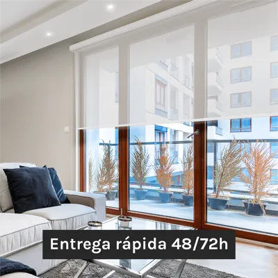 Estor enrollable blanco 1.5x2.5m