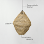 Lámpara decorativa de fibras naturales