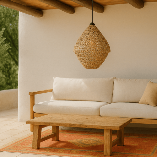 Lâmpada de corda de palma plegável