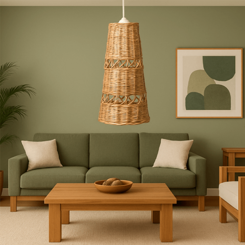 Lâmpada de vime capuz com buracos