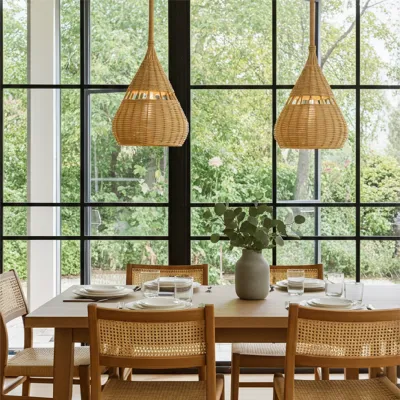 Lámpara caña pera calada