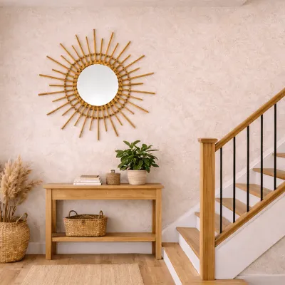 Espejo de bambú sol