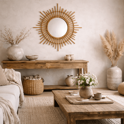 Espelho de bambu estrela