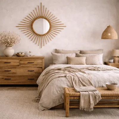 Espejo de bambú rombo