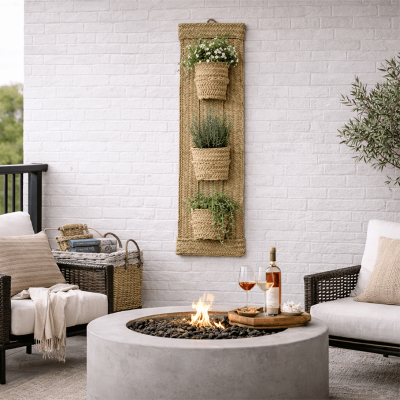 Macetero de esparto vertical | 3 plantas