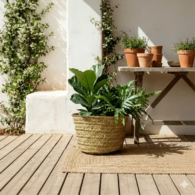 Vaso de plantas de esparto...