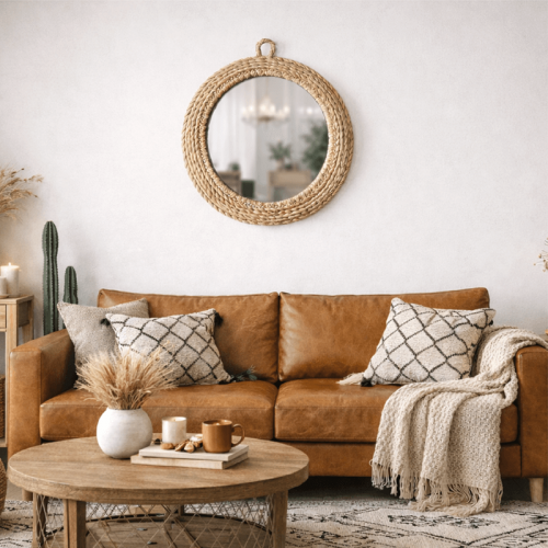 Espejo esparto natural