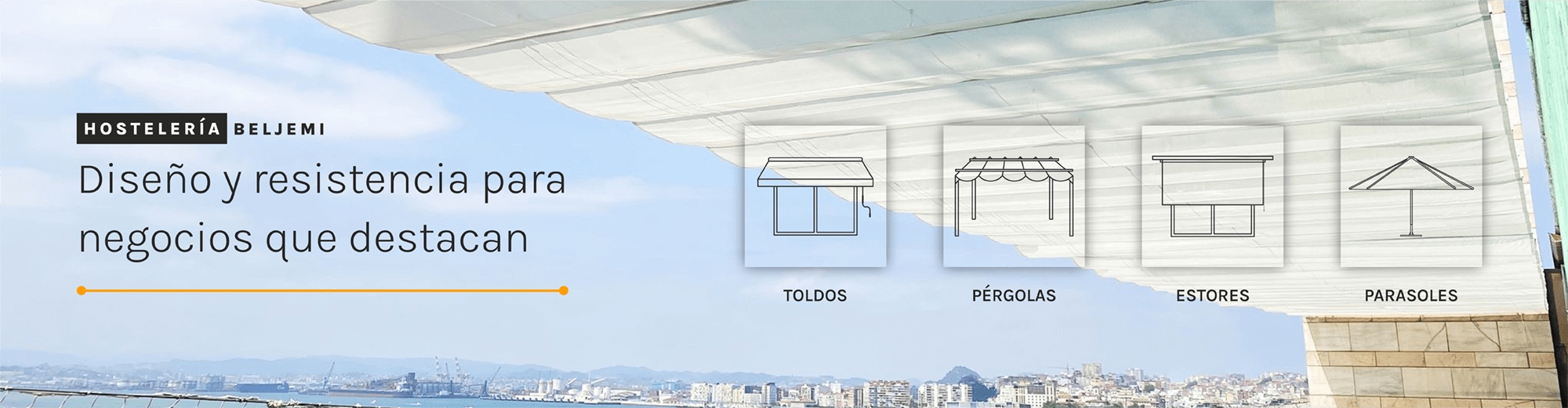 Toldos profesionales para hostelería