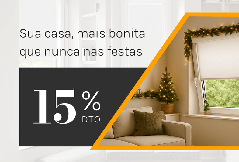 Estores abatíveis 15% de DTO.