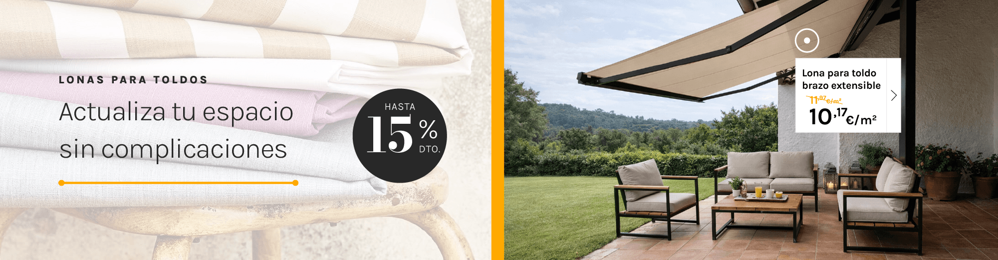 Lonas para toldos 15% dto.