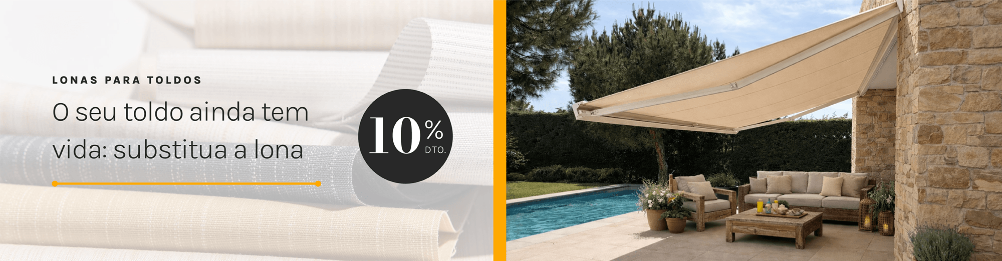 Lonas para toldos 10% dto.