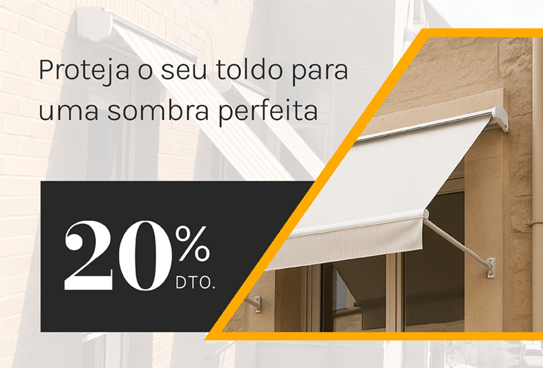 Toldo ponto reto com 20% DTO